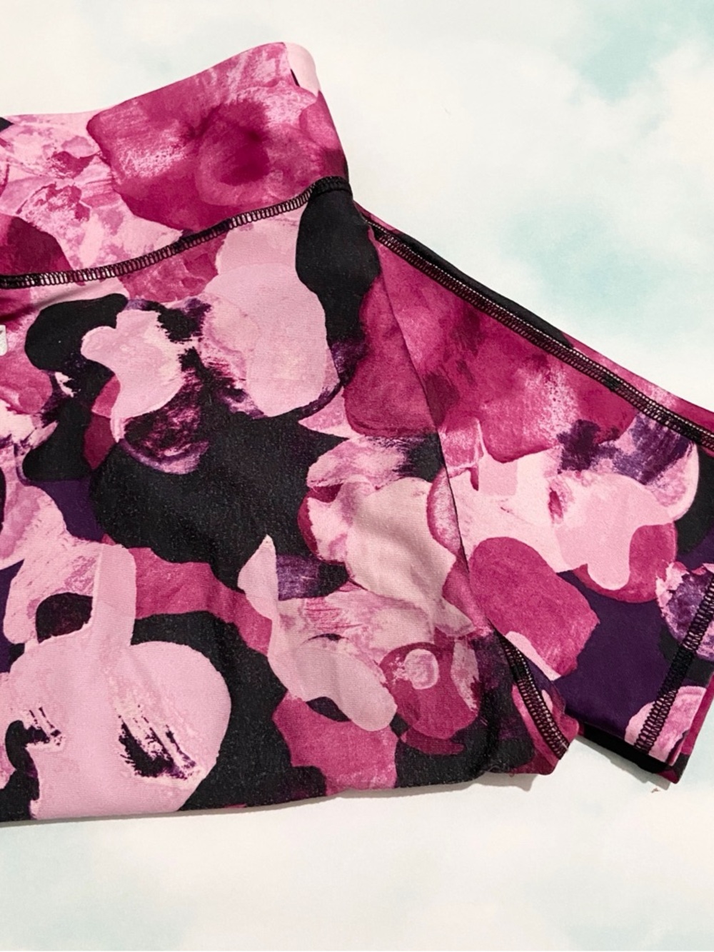 FABLETICS Floral Pink & Plum Workout Leggings Size Small